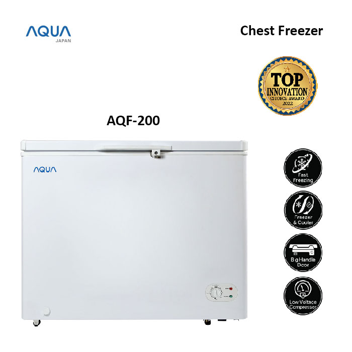 Aqua Kulkas Chest Freezer Cold Chain 200 Liter - AQF-200 | AQF-200(W)
